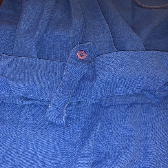 Blue Lace Up 3/4 Rolled Sleeve Top - Picture 3 of 13